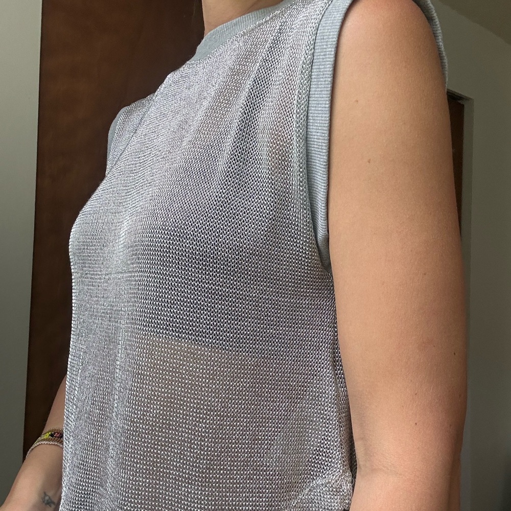 Metallic top! Perfect for a rave or pool party. Size small